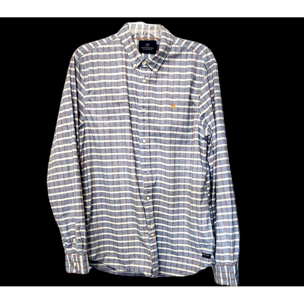 Scotch & Soda Relaxed Amsterdam Couture Plaid Mens XL Long Sleeve Shirt Detailed